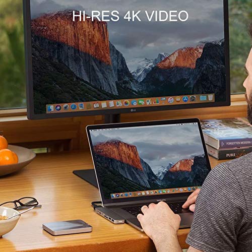 HyperDrive USB C MacBook Pro Hub 8-en-2 Type C Hub con puerto HDMI Mini Diaplay Thunderbolt 3 USB-C 3.1 Suministro de energía SD / MicroSD-Kartenleser para MacBook Pro y Air 13 "15" Astilla