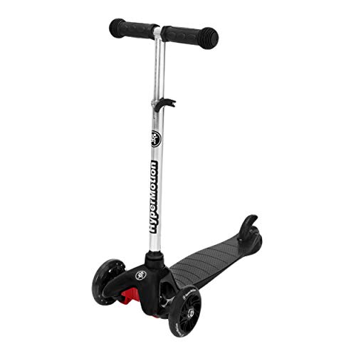 HyperMotion, Patinete Balance Scooter para niños 3-5 años, Patinete con Ruedas LED para Adolescentes, triciclos con Manillar de Altura Ajustable, Color Negro