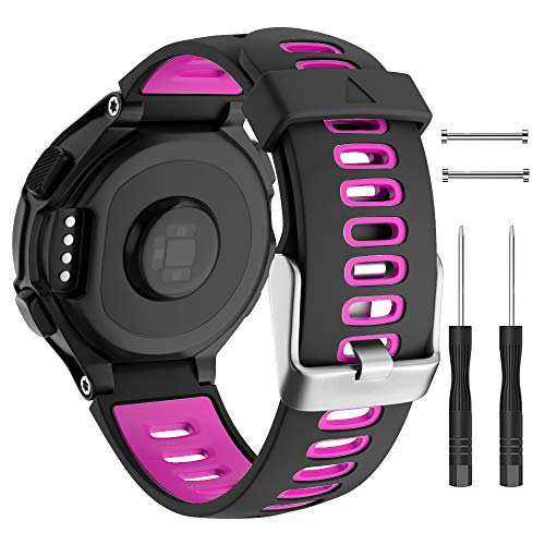 ISABAKE Correa de Reloj para Garmin Forerunner 735XT, Correa de Silicona Suave con Hebilla de Metal, tamaño Ajustable, Compatible con Garmin Forerunner735xt/220/230/235/620/630