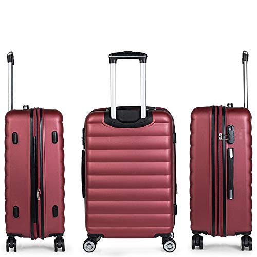 ITACA - Maleta de Viaje rígida 4 Ruedas Mediana Trolley 65 cm de ABS. Dura Extensible Cómoda Práctica y Ligera. Calidad Marca y Precio. Estudiante y Profesional. 71260, Color Granate