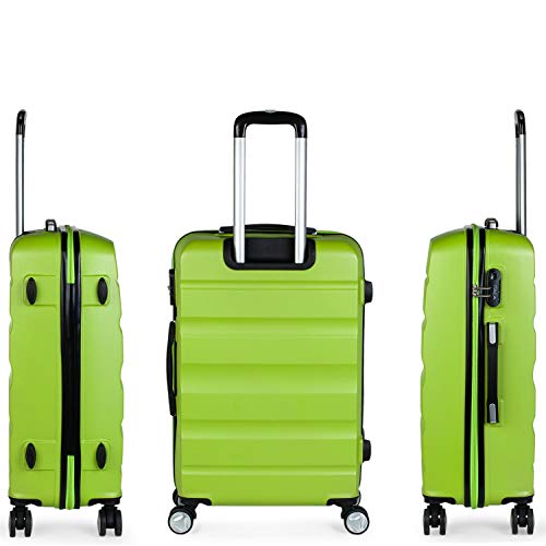 ITACA - Maleta de Viaje rígida 4 Ruedas Trolley 67 cm Mediana de abs Lisa. Dura y Ligera. candado Bonito diseño. Estudiante y Profesional. t71660, Color Pistacho