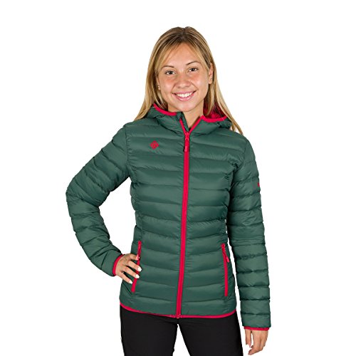 Izas Kresa Chaqueta De Fibra Ultraligera, Mujer, Verde Oscuro/Frambuesa, S