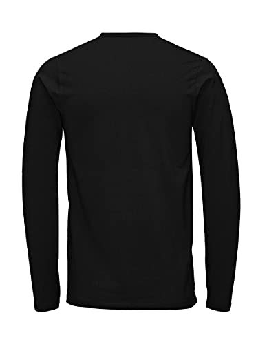 Jack & Jones Storm Sweat - Camiseta de manga larga con cuello redondo para hombre, Black C N 010, 54