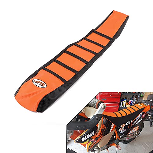 JFGRACING Naranja/Negro Motorcycle Gripper Cubierta de Asiento de Moto Suave para KTM 65 85 125 200 250 300 400 450 525 SX EXC MXC 03-07