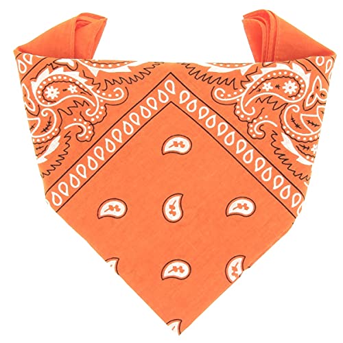 ...KARL LOVEN Bandana 100% algodón Paisley Naranja Pañuelo para el cuello cabeza bufanda para hombre mujer niño muñeca Pulsera motociclista Deportiva