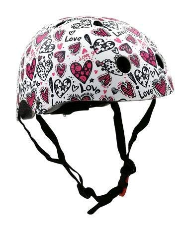 KIDDIMOTO Casco Bicicleta Completamente Ajustabl - Bici Casco para Infantil y Niños para Patinete, Ciclismo, Scooter, Bicicleta de Equilibrio y Monopatin - Amor - S (48-53cm)