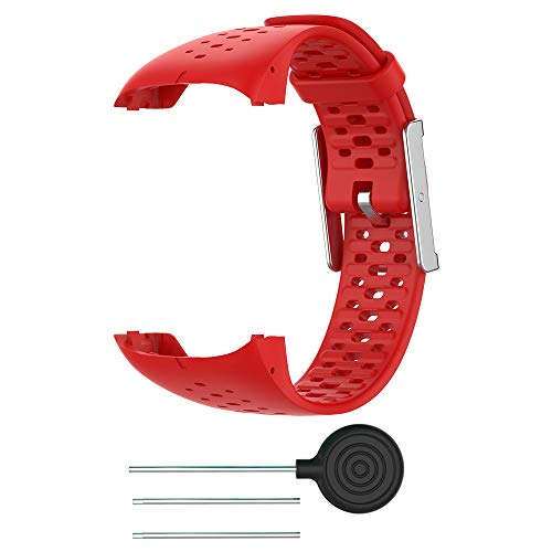 KINOEHOO Correas para relojes Compatible con Polar M400 M430 Pulseras de repuesto.Correas para relojesde siliCompatible cona.(Rojo)