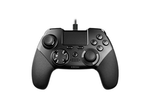 Krom KAISER - NXKROMKSR - Gamepad alambrico, diseñado para competicion, Joystick y gatillos analogicos, palancas traseras configurables, compatible con PC, PS3 y PS4