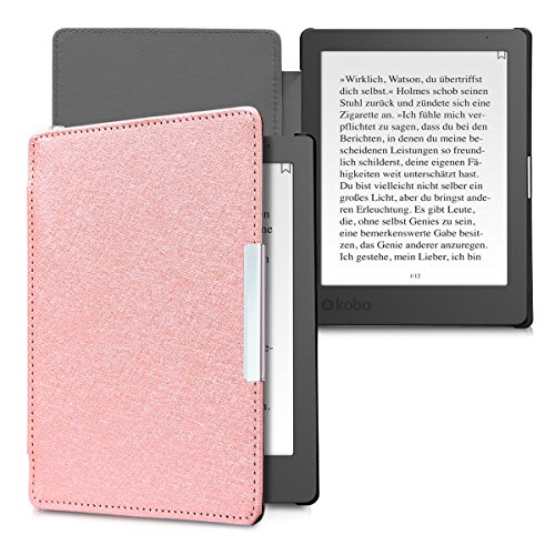 kwmobile Funda Compatible con Kobo Aura Edition 1 - para e-Reader de Cuero sintético - Case en Oro Rosa