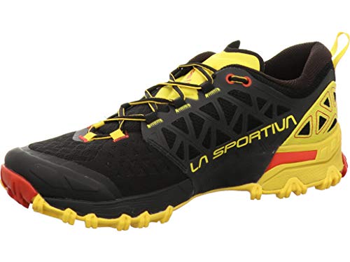 LA SPORTIVA Bushido II, Zapatillas de Trail Running Hombre, Black/Yellow, 42 EU