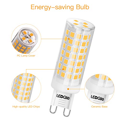 LEDGLE 8W G9 Bombillas LED, Equivalente a Halógeno de 80W, 88 LEDs, 700lm Blanco Cálido 3000K, Sin Parpadeo, No Regulable, Ángulo de Luz de 360°, Pack de 10 Unidades