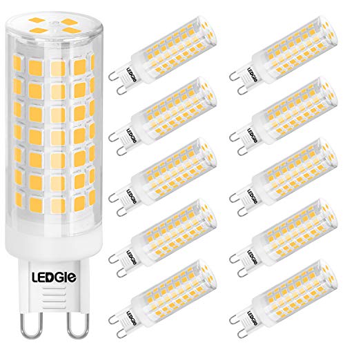 LEDGLE 8W G9 Bombillas LED, Equivalente a Halógeno de 80W, 88 LEDs, 700lm Blanco Cálido 3000K, Sin Parpadeo, No Regulable, Ángulo de Luz de 360°, Pack de 10 Unidades