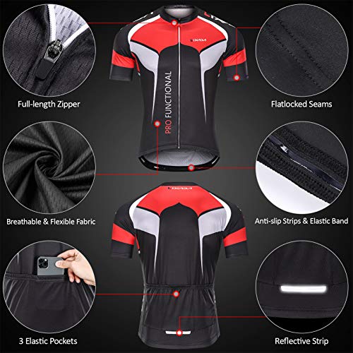 Lixada Maillots de Ciclismo Hombres Camiseta y Pantalones Cortos de Ciclismo Conjunto de Ropa para Ciclismo al Aire Libre