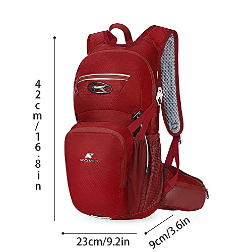 Local Lion 18L/12L Mochilas de Ciclismo hidratacion de Deportes al Aire Libre de Senderismo Excursion Multifuncional Nylon para Unisex (Rojo-12L)