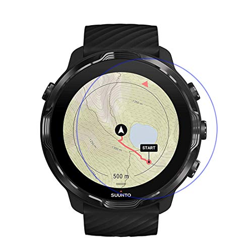 LOKEKE Protector de pantalla de cristal templado premium para reloj Suunto 7, fabricado en cristal real