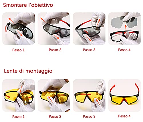 Long Keeper Gafas Ciclismo Hombres Mujeres Gafas de Sol Deportivas Polarizadas Gafas Bicicleta con 3 Lentes Intercambiables para Corriendo MTB (Marco azul-Lente Gris+Amarillo+Azul)