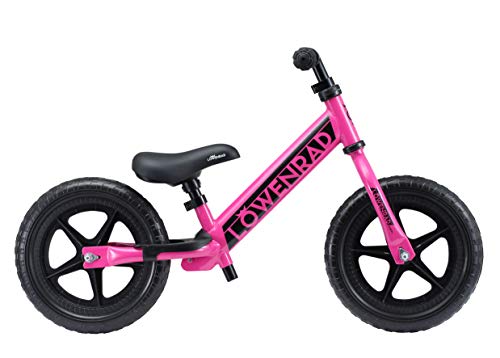 LÖWENRAD Bicicleta sin Pedales para niños y niñas a Partir de 3 - 4 año, Bici 12" Ligero (3KG) con sillín y manubrio Regulable, Berry