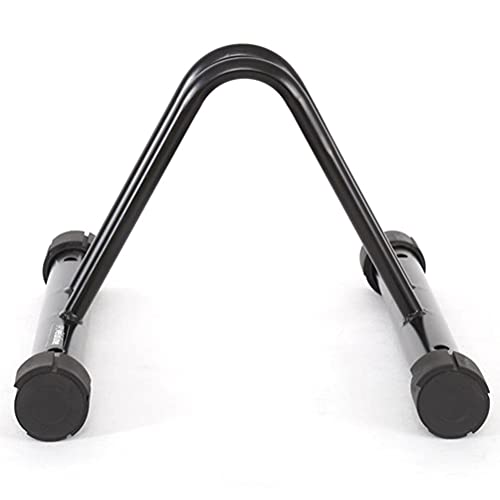 Lubudup Soporte de pie para bicicleta, soporte de suelo, montaje en pared, de metal, ahorra espacio, acero inoxidable, soporte de suelo independiente en negro