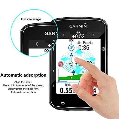 Lusee 3 Piezas Protector de Pantalla para Garmin Edge 520 / Edge 520 Plus/Edge 820 Cristal Vidrio Templado [Dureza 9H][Alta Definición] Resistente a los arañazos/Anti-Huellas Protector de Pantalla