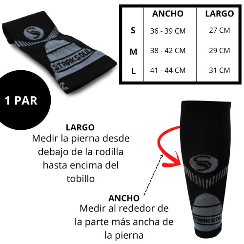 MANGAS DE COMPRESIÓN Para Pantorrillas | Accesorio Compresivo Para Hombre Y Mujer | Calentadores De Piernas Para Correr, Gimnasio, Baloncesto Y Ciclismo (TALLA S)