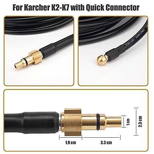 Mangueras para Limpiadoras a Presión 10M / 33FT, 2300 PSI / 160 BAR, kit de manguera de limpieza de tuberías y drenaje con adaptador para la serie K de Karcher (10)