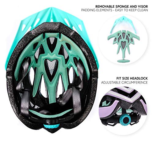 meteor Casco Bicicleta - Helmet Ciclismo para Jóvenes y Adulto Bicicleta Patineta Skate Patines Monopatines - Bici Accesorios - El diseño Ligero - Muchos Patrones - Marven