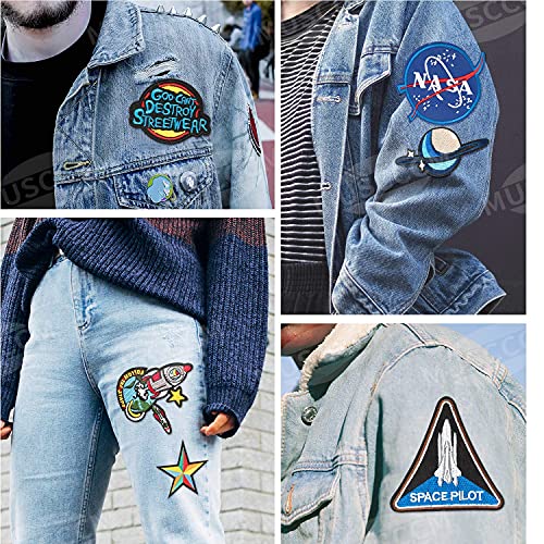 MUSCCCM Patch Sticker，Parches Ropa Termoadhesivos DIY Coser o Planchar en Los Parches Apliques para Ropa Camiseta Jeans Sombrero Pantalon Bolsas (Aeroespacial)