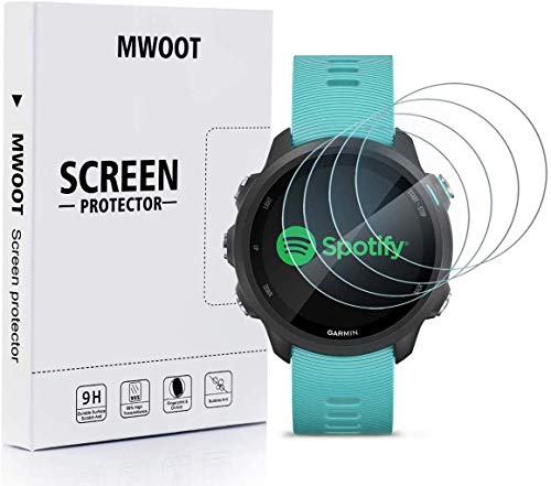 MWOOT 4 Unidades Compatible con Garmin Forerunner 45 45S 55 245 Protectores Cristal Templado, 9H Dureza Resistente a Arañazo Vidrio Protector Pantalla para Proteccion Pantalla Smartwatch