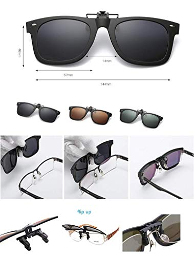 NAVARCH Gafas de Sol Clip on Gafas de sol polarizadas con Gafas Clip polarizadas UV400 para hombre y mujer, ajuste cómodo y seguro sobre gafas de sol para conducción y al aire libre