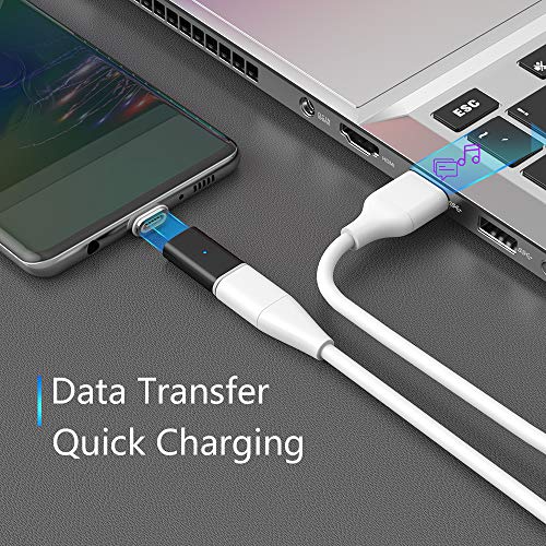 NetDot 10th Generación Adaptador Magnético de Carga Rápida USB-C a USB-C Adaptador Compatible con Teléfonos inteligentes Android (3 pack negro)