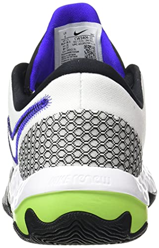 Nike Renew Elevate 2, Zapatillas de bsquetbol Unisex Adulto, White Black Volt Indigo Burst, 44.5 EU