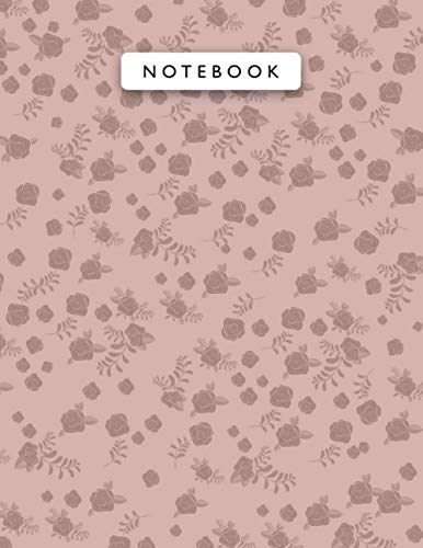 Notebook Melon Color Mini Vintage Rose Flowers Patterns Cover Lined Journal: Wedding, 110 Pages, Monthly, Work List, Planning, Journal, A4, 21.59 x 27.94 cm, 8.5 x 11 inch, College