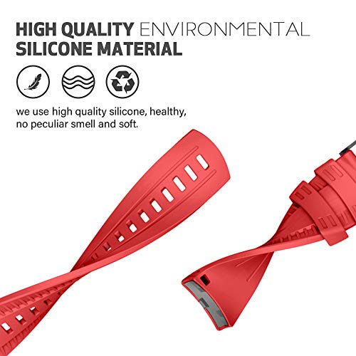 NotoCity Correa para Suunto 9 Baro Pulsera Suunto 7 D5 Spartan 24mm Sport Suave Silicona Bandas Suunto 9 Repuesto Accesorio Rojo