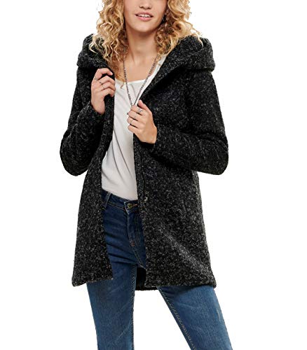 ONLY Onlsedona Boucle Wool Coat Otw Noos Abrigo, Negro (Black Detail:Melange), S para Mujer