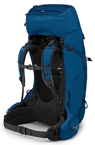 Osprey Aether 65 Mochila de Hombre para excursiones, Azul (Deep Water Blue), Talla L/XL