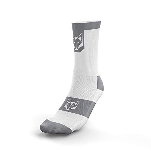 OTSO THINK SPORT Cycling Socks High Cut Pure White & Silver Grey