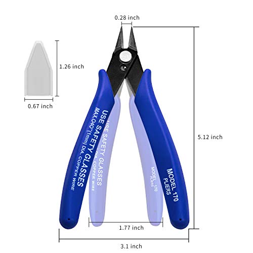 OUYZGIA Alicates cortadores de precisión para cortar alambres, cortacables con mosquetón, para mayor durabilidad y resistencia al desgaste (2 unidades)