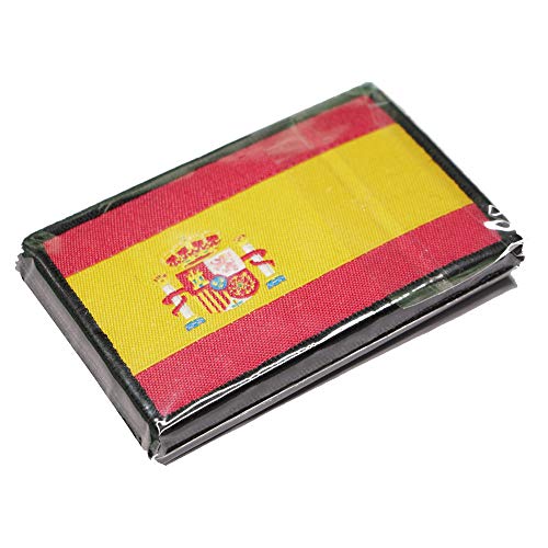 Paquete de 2 parches de bandera de España, parches bordados, banderas  españolas, parche táctico militar para ropa, sombrero, mochilas,  decoraciones de