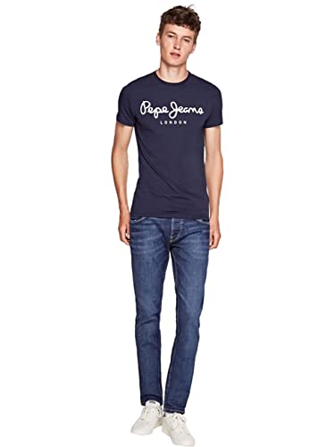 Pepe Jeans Original Stretch Camiseta, Azul (Navy 595), X-Large para Hombre