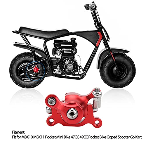 Pinza de Freno de Disco Trasero Rojo, Pinza de Freno de Disco Trasero de Bicicleta de Tierra Anticorrosión Resistente Al Desgaste 50,5 Mm para MBX10 MBX11 47cc 49cc Scooter Go Kart