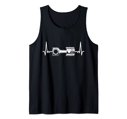 Pistones Heartbeat Combustion Engine Pistón de cabeza de gasolina Camiseta sin Mangas