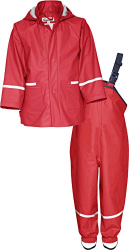 Playshoes Regen-Set Basic Chaqueta para Lluvia, Rojo (Red), 98 cm Unisex Niños