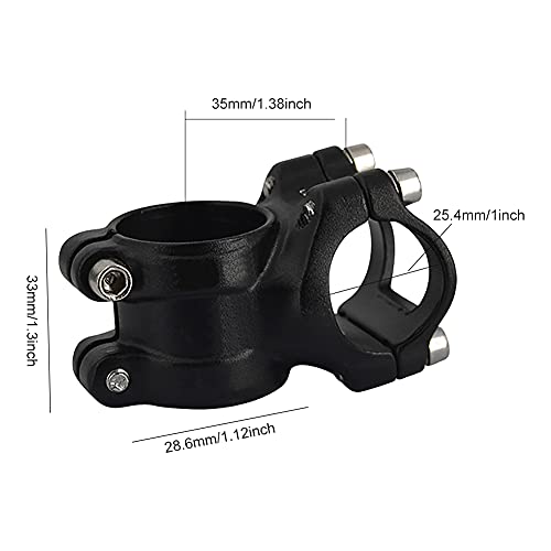 POHOVE Potencia ajustable para manillar de bicicleta, 25,4 mm, aleación de aluminio, adecuado para bicicleta de montaña, de carreras, BMX, MTB, color negro