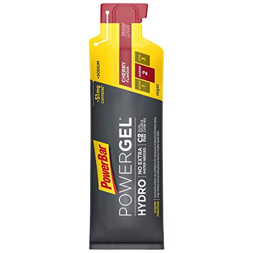 PowerBar PowerGel Hydro Cherry 24x67ml - Gel Energético de Alto Carbono + C2MAX + Sodio + 51mg Cafeína