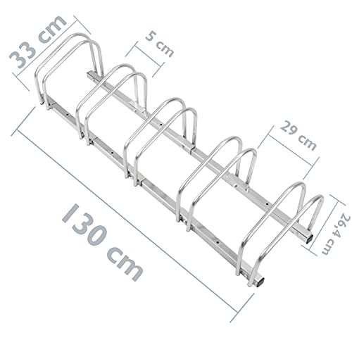 PrimeMatik - Soporte para aparcar Bicicletas en Suelo o Pared Aparcamiento para 5 bicis