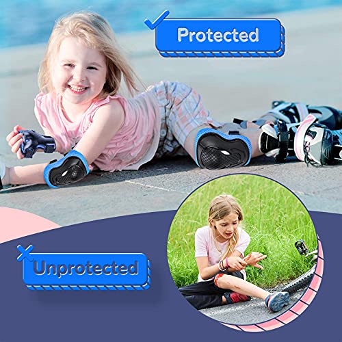 Protecciones Patines Niños, Juego Protectores Rodilleras Coderas Muñeca Muñequeras Infantiles para Skate Bicicleta Patinaje Ciclismo Monopatín Escalada Esqui Scooter Seguridad Deportiva