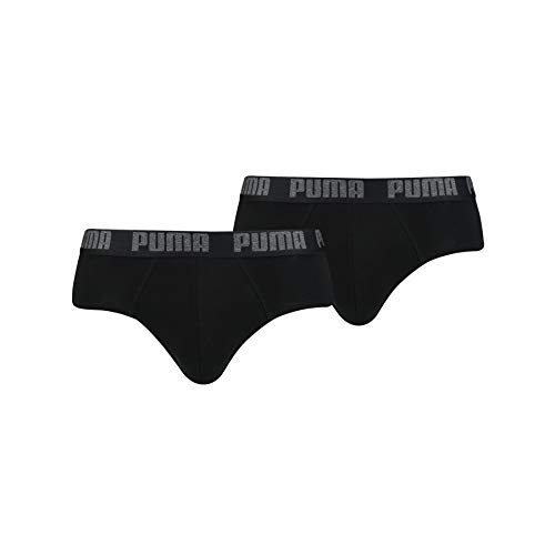 Puma Basic Brief 2P - Calzoncillos para hombre, color negro, talla M