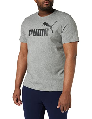 Puma Essentials LG T Camiseta de Manga Corta, Hombre, Gris (Medium Gray Heather), L