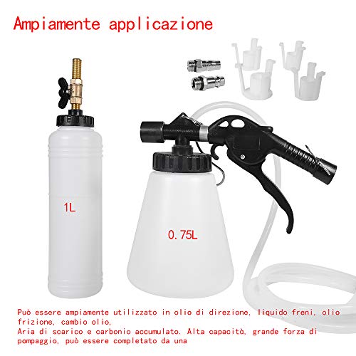 QUNNIE Dispositivo de aire comprimido para purga de frenos, purga de frenos de aire comprimido, con botella de recarga