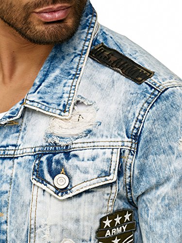 Redbridge Hombres Chaqueta de Jeans Moderno Parche Retro Diseñador Biker Jackets